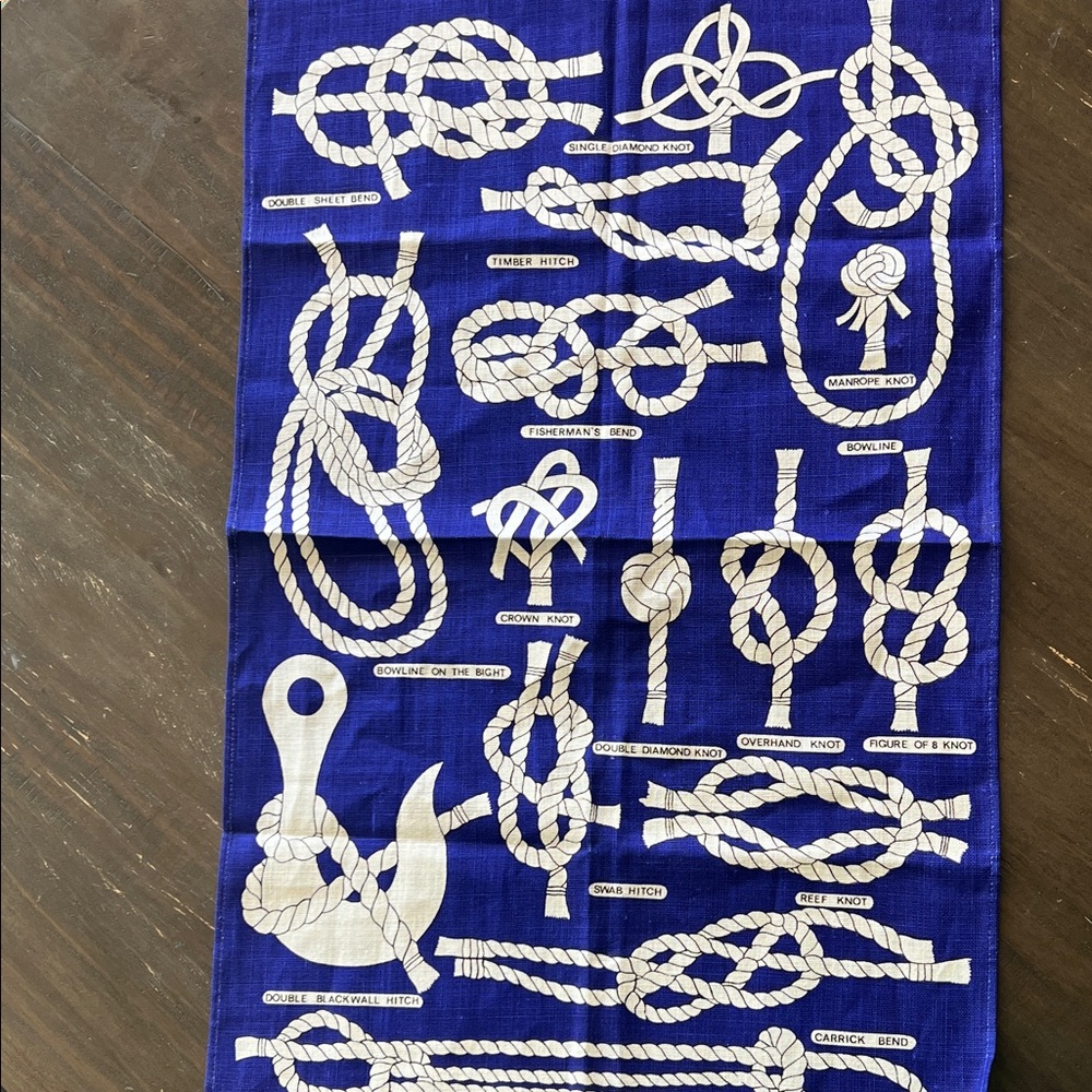 Ulster Nautical Rope Pattern Tea Towel - Vintage Irish linen